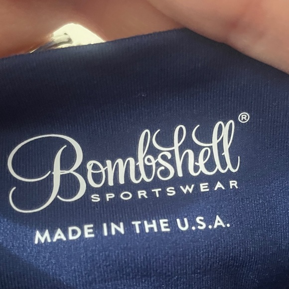 Blue Lace-Up Athletic Romper Cobalt Blue Padded Built in bra NWOT Size Medium - Picture 7 of 8